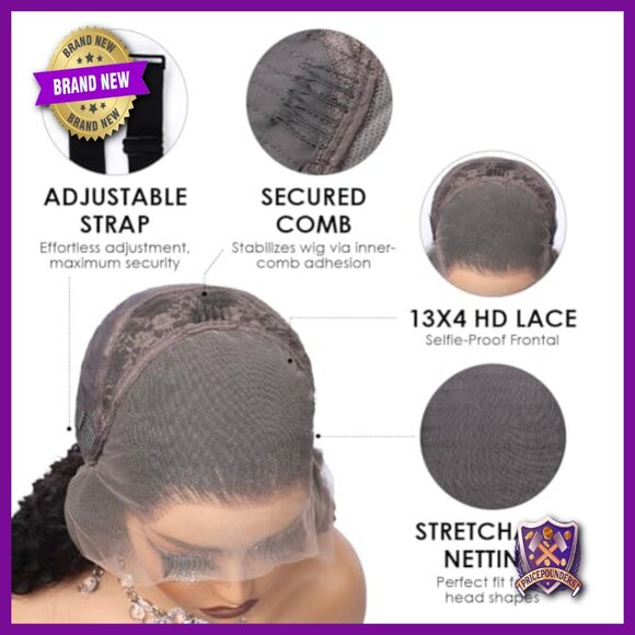 26 Inch Human Hair Lace Front Wig Pre Plucked Bleached Knots Deep Wave main image 4